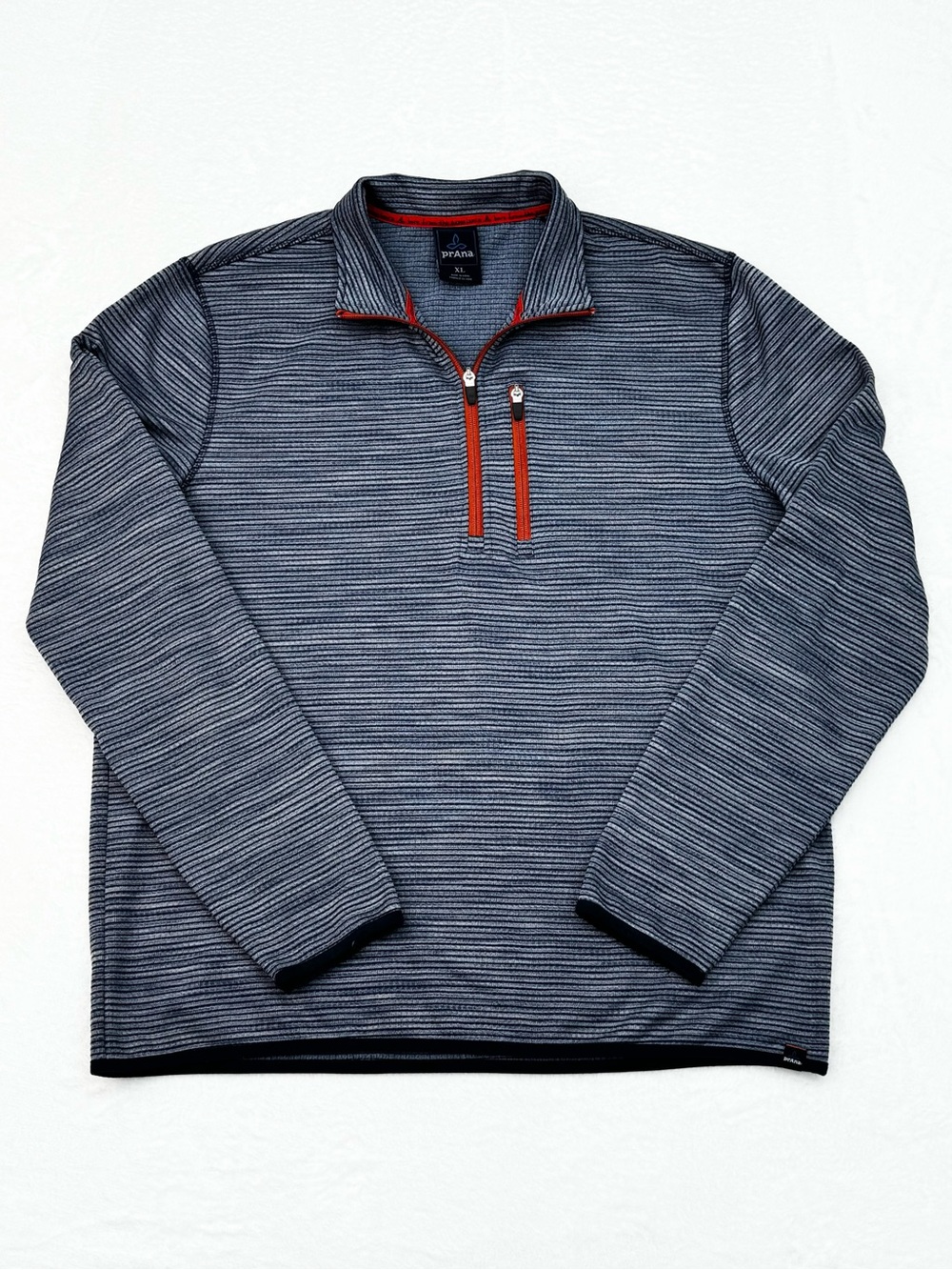 prAna Gatten Fleece Jacket Men's XL 1/4 Zip Pullover Long Sleeve Navy Blue - Picture 2 of 7